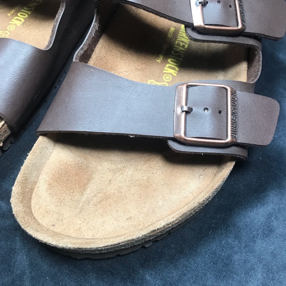 Birkenstock Arizona Brown Double-Strap Sandals M 11 EU 44 Outlined Footprint - Picture 4 of 16